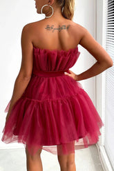 Tube Top Mesh Temperament Schleife Tutu Kleid